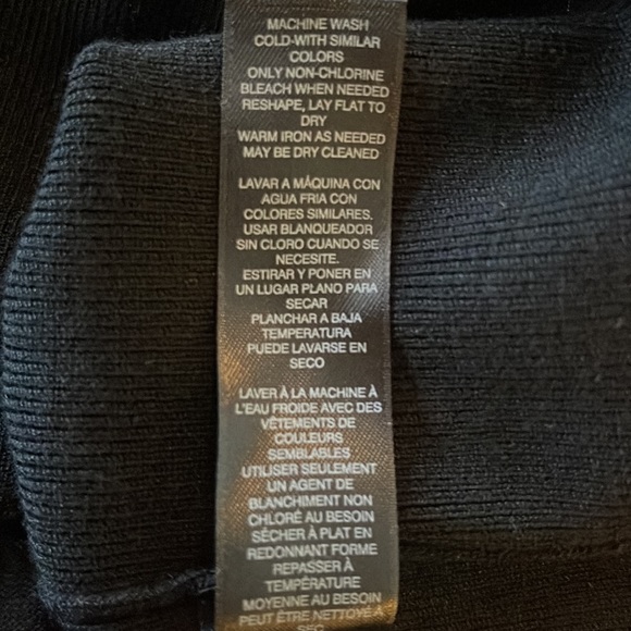 WHBM black floral beaded appliqué short sleeve sweater - Picture 7 of 9